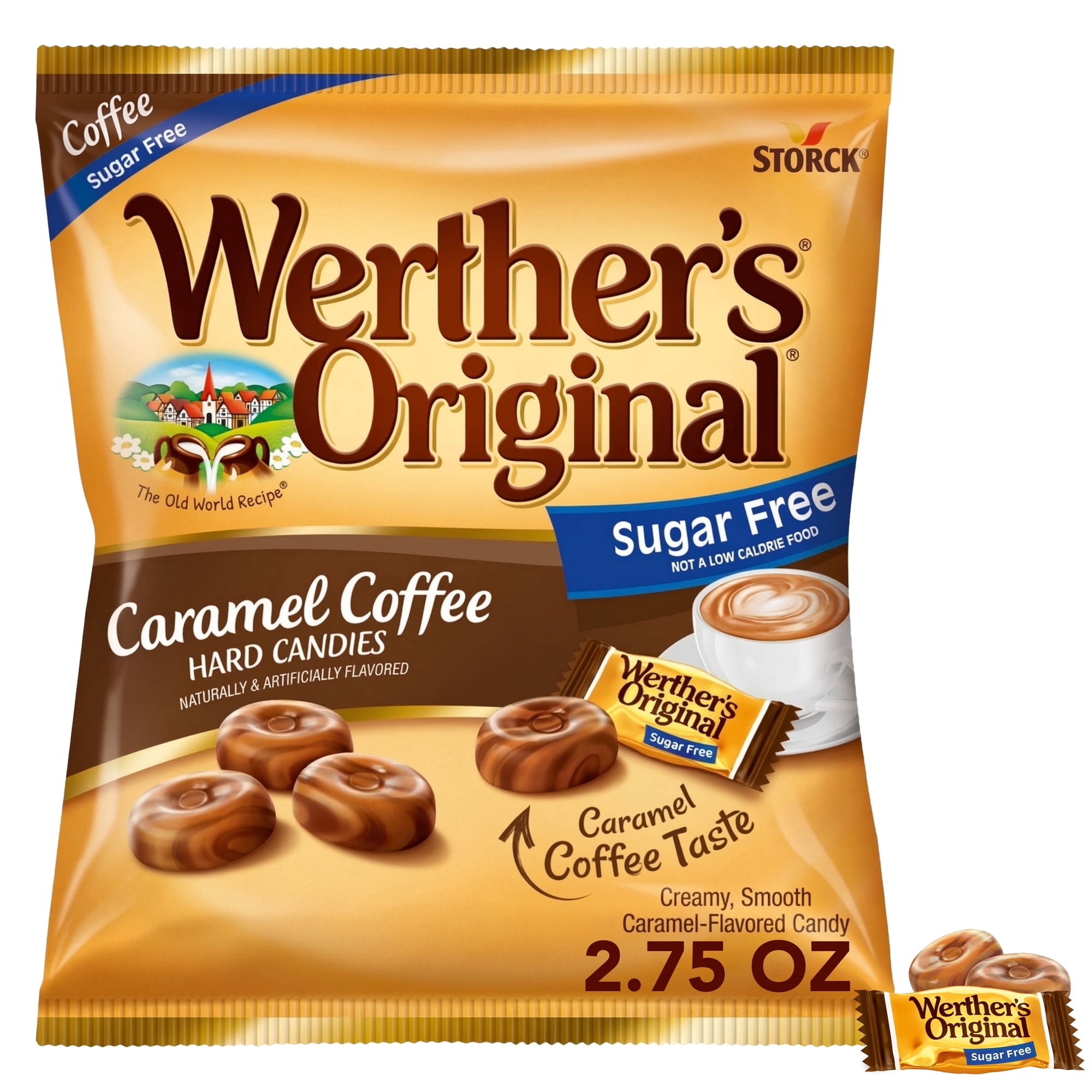 Werthers Original Hard Sugar Free Caramel Coffee Candy, 2.75 oz