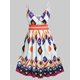 thumbnail image 1 of Talla grande Rhombus Print Surplice Cami Vestido Rosegal  Vestidos Estampados Tallas Grandes, 1 of 5