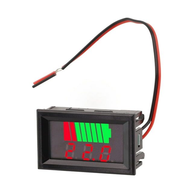 12-72V Battery Charge Indicator Lithium Battery Capacity Meter Digital Display Red