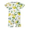 thumbnail image 4 of Watercolor Lemon Leaves Baby Romper Boys Girl Summer Lemons Fresh Fruits Short Sleeve Baby Jumpsuit Cozy Baby Bodysuit, 4 of 6