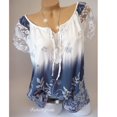 thumbnail image 1 of V-Neck Printed Lace Short Sleeve T-Shirt white 3XL, 1 of 1