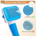 thumbnail image 6 of Dog & Cat Brush, Self Cleaning Slicker Brush for Pets, Upgraded Dog Brush for Shedding Massaging and Grooming, Removes Loose Undercoat & Portable Comb for Long Short Haired Dogs(Blue), 6 of 6