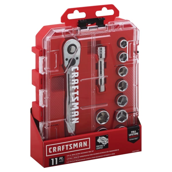 Craftsman 3/8 in. drive Metric 6 Point Socket and Ratchet Set 11 pc