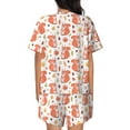 thumbnail image 3 of Naloa Squirrel And Maple Leaf Women's Short-Sleeved Pajama Set, Loungewear, Summer pajamas, Breathable Cozy - Large, 3 of 9