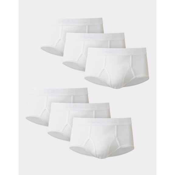 Hanes  Brief 6 Pack Cool Comfort Men Ultimate Big  Waist White Underwear 2XB-4XB