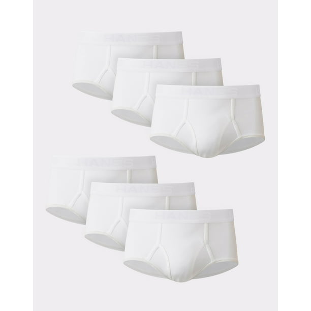 Hanes Ultimate Big Men's Cotton Briefs Underwear Pack, White, 6-Pack ...