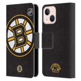 thumbnail image 1 of Head Case Designs Officially Licensed NHL Boston Bruins Oversized Leather Book Wallet Case Cover Compatible with Apple iPhone 13 Mini, 1 of 6