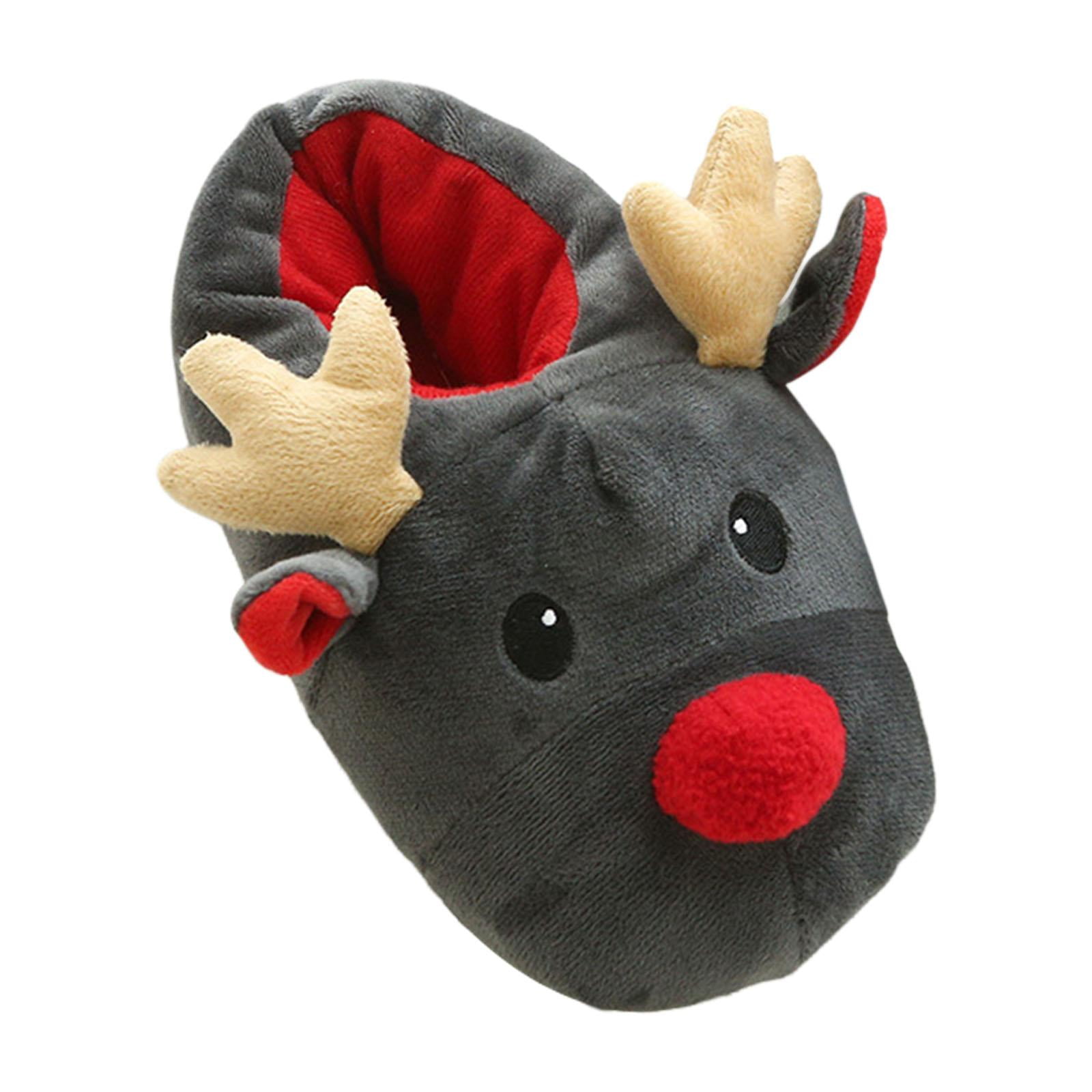 Zapatillas de casa divertidas con diseño de reno navideño para