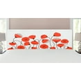 thumbnail image 1 of Flower Headboard, Poppy Flowers Blossom Art Deco Style Summertime Garden Modern Repetition, Upholstered Decorative Metal Bed Headboard with Memory Foam, King Size, Vermilion and Pearl, by Ambesonne, 1 of 4