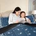 thumbnail image 4 of meiyoeat Vintage Paisley Queen Comforter Set,Rustic Western Style Comforter Sets Queen For Adults,Blue White,Black Reversible,3 Pieces,1 Comforter and 2 Pillowcases, 4 of 7