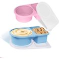 thumbnail image 1 of ERSAN-2 Pack Reusable Double Compartment Snack Containers with Lids, Small Snackle Box Container, Leakproof, BPA-Free Silicone, Portable for Snacks, Dips, Sauces, Lunch, School, Travel & Camping, 1 of 4