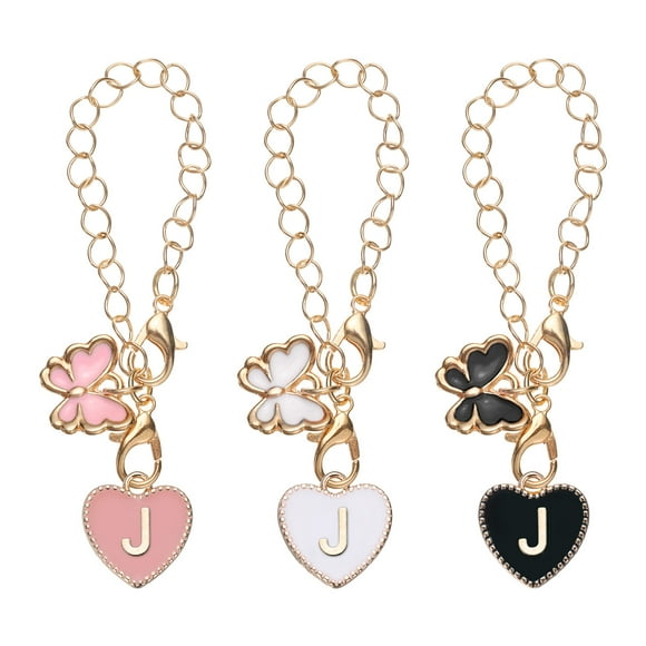 Uxcell 3 Pcs Accesorios de Encanto de Letra para Taza de Tumbler Encanto en Forma de Corazón Botella de Agua Letra J