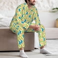 thumbnail image 7 of Naloa Blue Rabbit Men’s Pajamas Set - Long Sleeve Button Down Sleep Shirt and Pajama Bottoms Sleepwear Set-Medium, 7 of 7