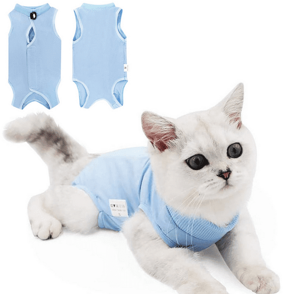 Cat Recovery Suit for Abdominal Wounds or Skin Diseases, Cat Onesie for Cats After Surgery Female Kitten Recovery Suit, Breathable E-Collar Alternative for Cats After Spay Anti Licking Wounds Size M