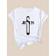 thumbnail image 4 of Women's Casual Fashion Round Neck Short Sleeve T-Shirt with Letter Print, Comfortable And Stylish, 4 of 7