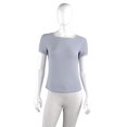 thumbnail image 2 of T-shirt en jersey à Manches Courtes pour Femmes, Confortable, Mode et Stylé, avec Encolure Carrée et Liens Contrastants, 2 of 5