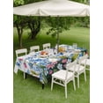 thumbnail image 4 of Outdoor Tablecloth with Umbrella Hole for Patio/Picnic/Party/Camping, Blue Spring Floral Waterproof Table Cloth Rectangle Table Cover Washable, Pink Flowers Butterfly Wooden Watercolor (54"x 80"), 4 of 8