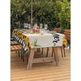 thumbnail image 3 of Outdoor Tablecloth with Umbrella Hole for Patio/Picnic/Party/Camping, Sunflowers Waterproof Table Cloth Rectangle Table Cover Washable, Farmhouse Retro Flowers Butterfly Checkered (60"x 84"), 3 of 8