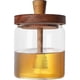 thumbnail image 1 of Honey jar, glass honey pot, honey jar with wooden lid, 500ml honey container, honey jar with scoop, honey pot with lid, 1 of 5