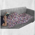 thumbnail image 6 of Garden Art Soft Flannel Fleece Blanket, Illustration of Flowers in Victorian Style Exotic Butterflies and Pink Blossoms, Cozy Plush for Indoor and Outdoor Use, 50" x 60", Multicolor, by Ambesonne, 6 of 6