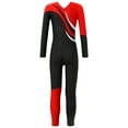 thumbnail image 2 of YONGHS Girls Kids One Piece Skating Dance Unitard Jumpsuit Long Sleeve Gymnastic Leotard Bodysuit Red 6, 2 of 7