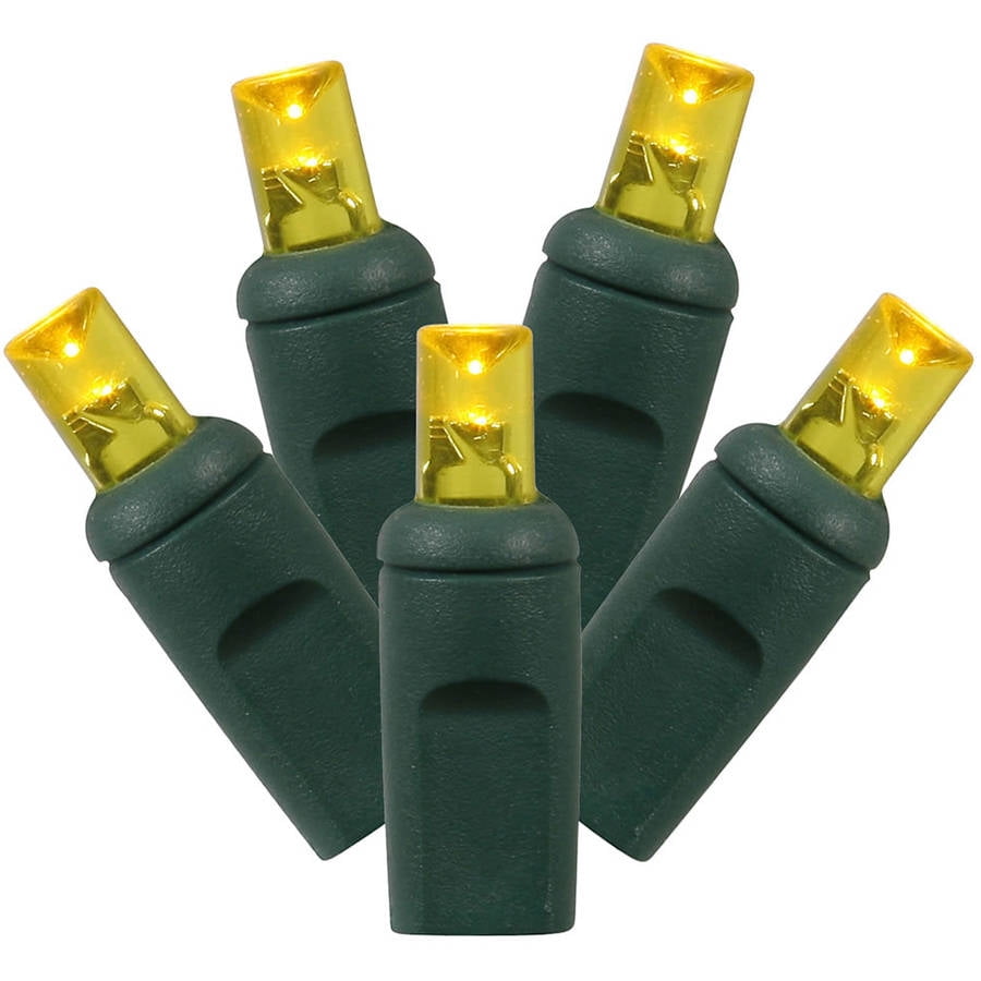 Vickerman Yellow Wide-Angle LED String Lights, 50 Count