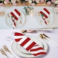 thumbnail image 2 of Red Stripes Cloth Napkins, Simple Red White Texture Washable and Reusable Dinner Napkins Set of 4, Table Napkin for Kitchen Party Birthday Wedding Hotel Housewarming 20"x20", 2 of 8