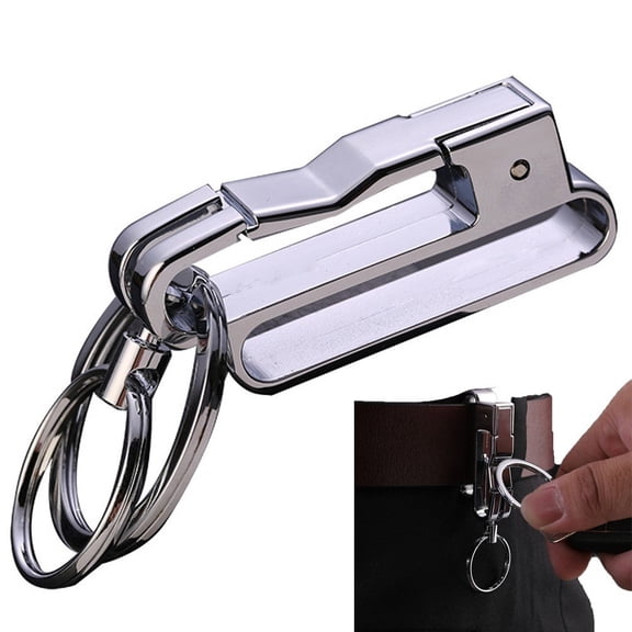 vlrwzc Stainless Steel Key Clip Men's Waist Hanging Clip Anti Lost Car Keychain Belt Key Holder with Keyrings EDC Outdoor Keychain Buckle