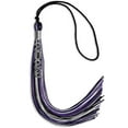 thumbnail image 3 of Endea Graduation Black/Purple/Silver Mixed Color Graduation Tassel with Silver Stacked Date Drop, 3 of 5