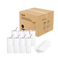 thumbnail image 2 of PYD Life Lot de 8 Gobelets de Sublimation 20 OZ, Gobelet Droit en Acier Inoxydable avec 10 Films Rétractables pour Machine à Presser, Four de Sublimation, 2 of 6