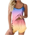 thumbnail image 2 of Timdgard Pajama Sets Women 2 Piece Scoop Neck Camisole Tops Shorts Casual Gradient Color Pjs Outfits, 2 of 4