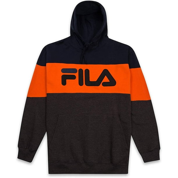 FILA - Fila Men's Big and Tall Colorblock Pullover Hoodie Navy Charcoal ...