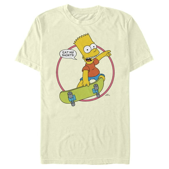 Men's The Simpsons Eat My Shorts Graphic Tee Beige Large