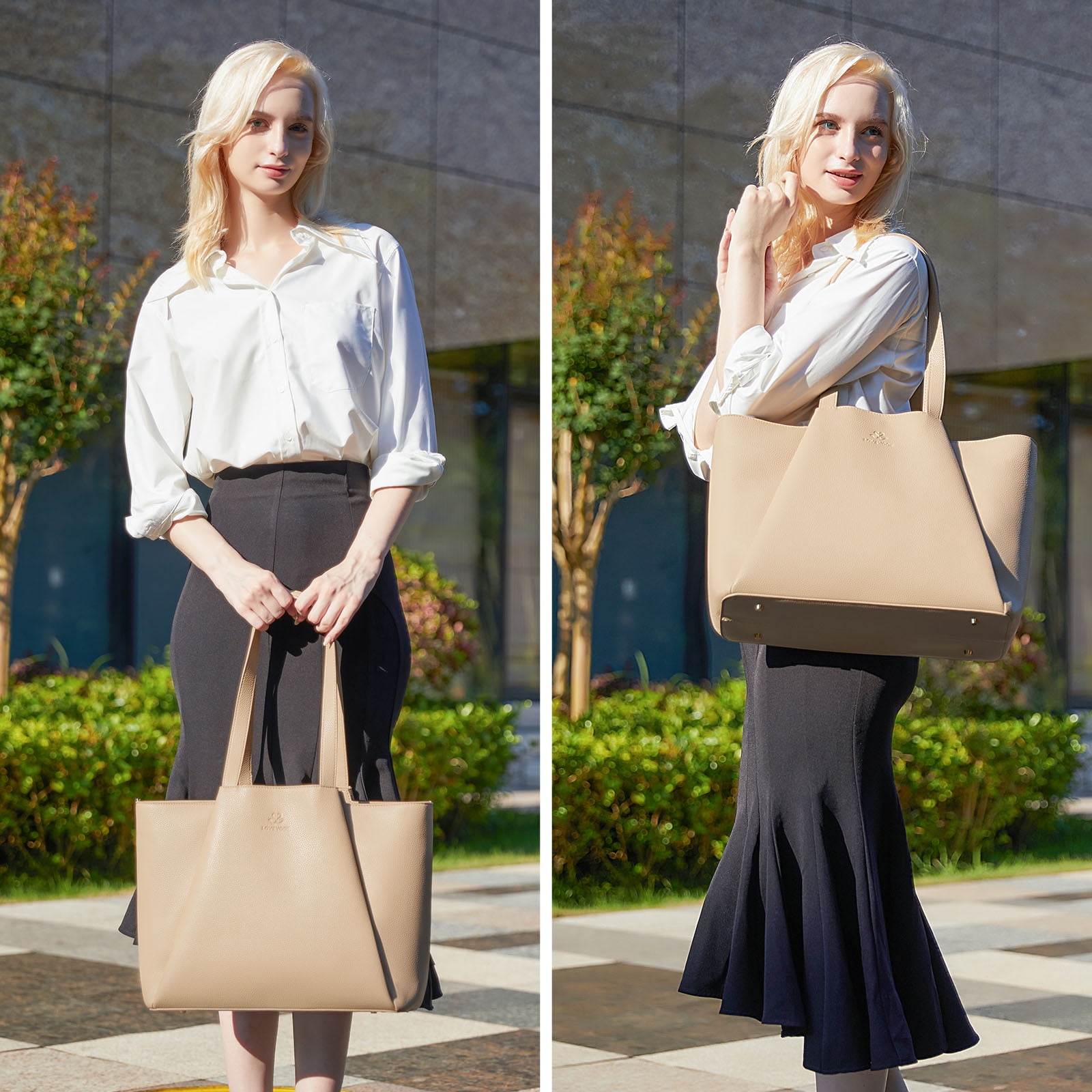 Lovevook Handbag Purses for Women,Large Work Tote Bag Briefcase Shoulder Bag for Women Fit 15.6 Inch Laptop with Clutch Bag