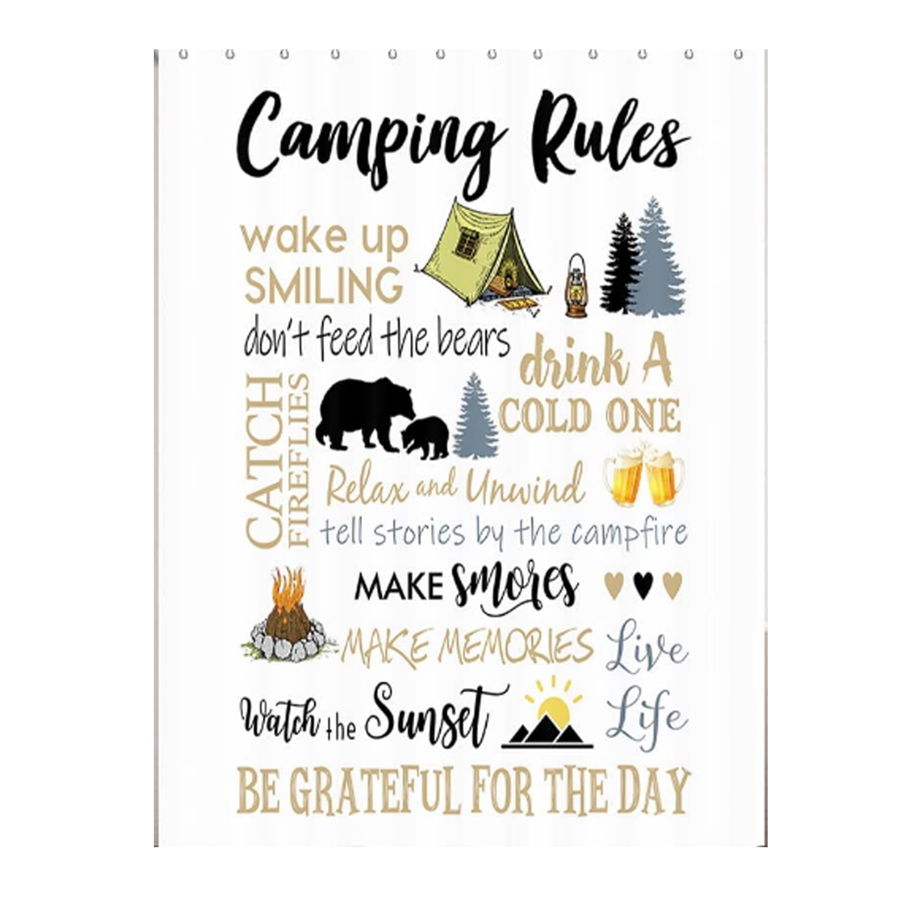 RV Shower Curtain, Camper Bathroom Accessories for Travel Trailers