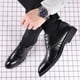 thumbnail image 3 of Zapatos de cuero para hombre, zapatos de vestir de negocios, zapatos casuales, suela suave, transpirables, zapatos de boda para novios jóvenes, 3 of 4