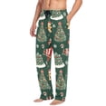 thumbnail image 2 of FORMRS Mens Pajama Pants with Pockets Sleepwear Lounge Bottoms Sizes S-2XL, Yellow Christmas Gingerbread, 2 of 7