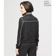 thumbnail image 2 of Aeropostale Womens Contrast Mock Neck Track Jacket, Black, Juniors, X-Small, 2 of 2