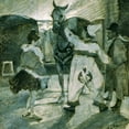 thumbnail image 2 of Toulouse-Lautrec, Henri de 26x26 Gold Ornate Wood Framed with Double Matting Museum Art Print Titled - In the Wings at the Circus, 2 of 4
