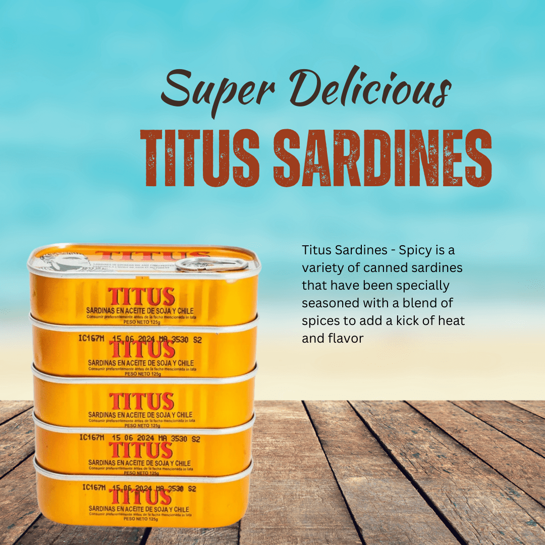 Titus Sardines 125g - Spicy Pack of 5 - Zesty Flavor and Nutritional Goodness
