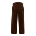 thumbnail image 6 of Women's Pants Corduroy Mid Elastic Waist Casual Wide Leg Baggy Barrel Pants With Pockets Flowy Pants, 6 of 7