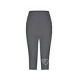 thumbnail image 4 of Sakmal High Waisted Womens Leggings Plus Size Comfy Soft Gray Yoga Pants 7/8th Running Gemstone Leggings, 4 of 5