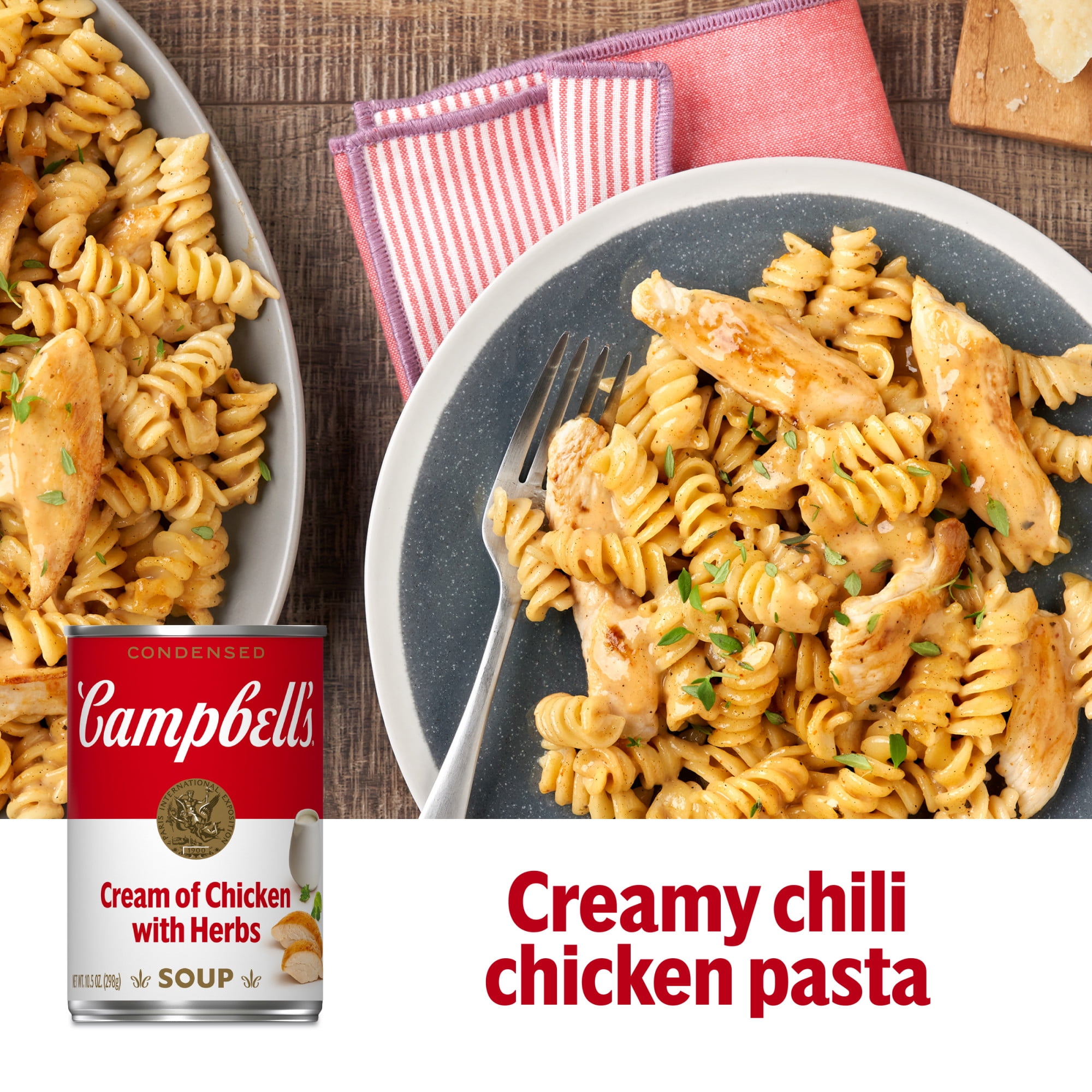 Campbell's Condensed Cream Of Chicken Soup With Herbs, 10.5 Oz Can ...