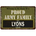 thumbnail image 1 of Lyons Proud Army Family Gift 8x12 Metal Sign 208120023339, 1 of 1