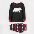 thumbnail image 5 of PatPat Christmas Family Matching Pajamas Holiday Sets Bear Top and Plaid Pants Sleepwear for Couples Flame Resistant, 5 of 12