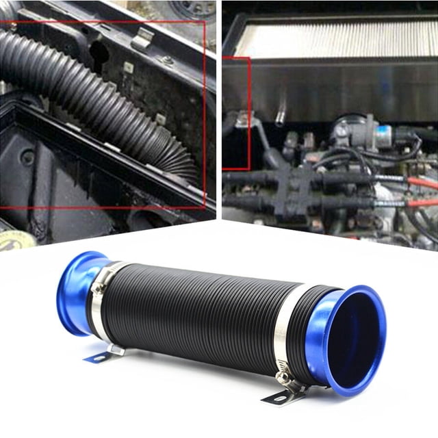 75mm Offroad Cold Air Intake Pipe Inlet Hose Pipe Car Flexible Extensible Blue