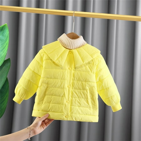 

kpoplk Baby Boy Jacket Toddler Baby Boys Girls Hoodie Outerwear Lightweight Zipper Jacket Coat Windproof Jacket for Kids 1-5 Years(Yellow)