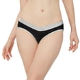 thumbnail image 2 of INNERSY Women's Maternity Panties Under the Bump Cotton Postpartum Underwear 5-Pack (XS, Black with Gray hem), 2 of 7