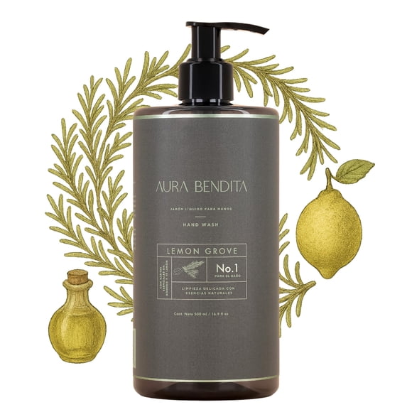 Jab&oacute;n L&iacute;quido Para Manos 500ml | Con Romero y T&eacute; de Lim&oacute;n (Aceites Esenciales 100% Puros) | Sin Fragancias Artificiales, Parabenos ni Ftalatos | Con Extract