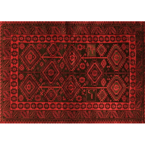 Ahgly Company Indoor Rectangle Persian Orange Traditional Area Rugs, 5' x 7'